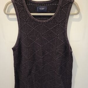 Lucky Brand Crocheted Tank in Charcoal